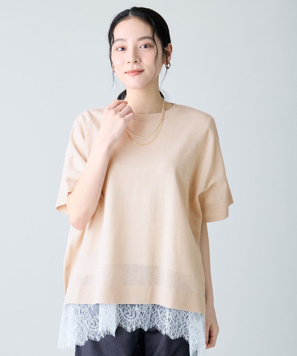 ANY リネンブレンドボクシーニット 