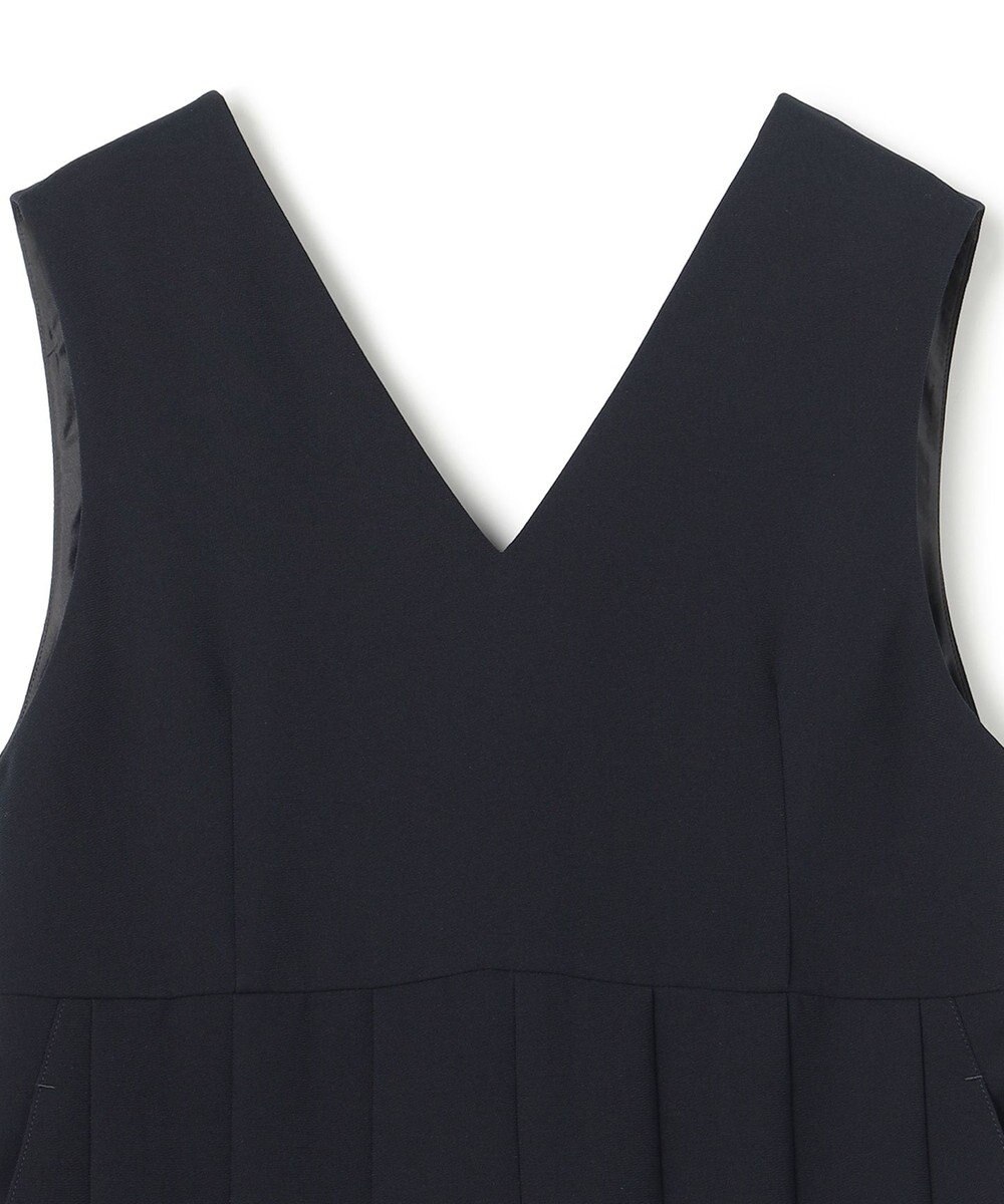 uncrave ウォッシャブルダブルクロス プリーツオールインワン 