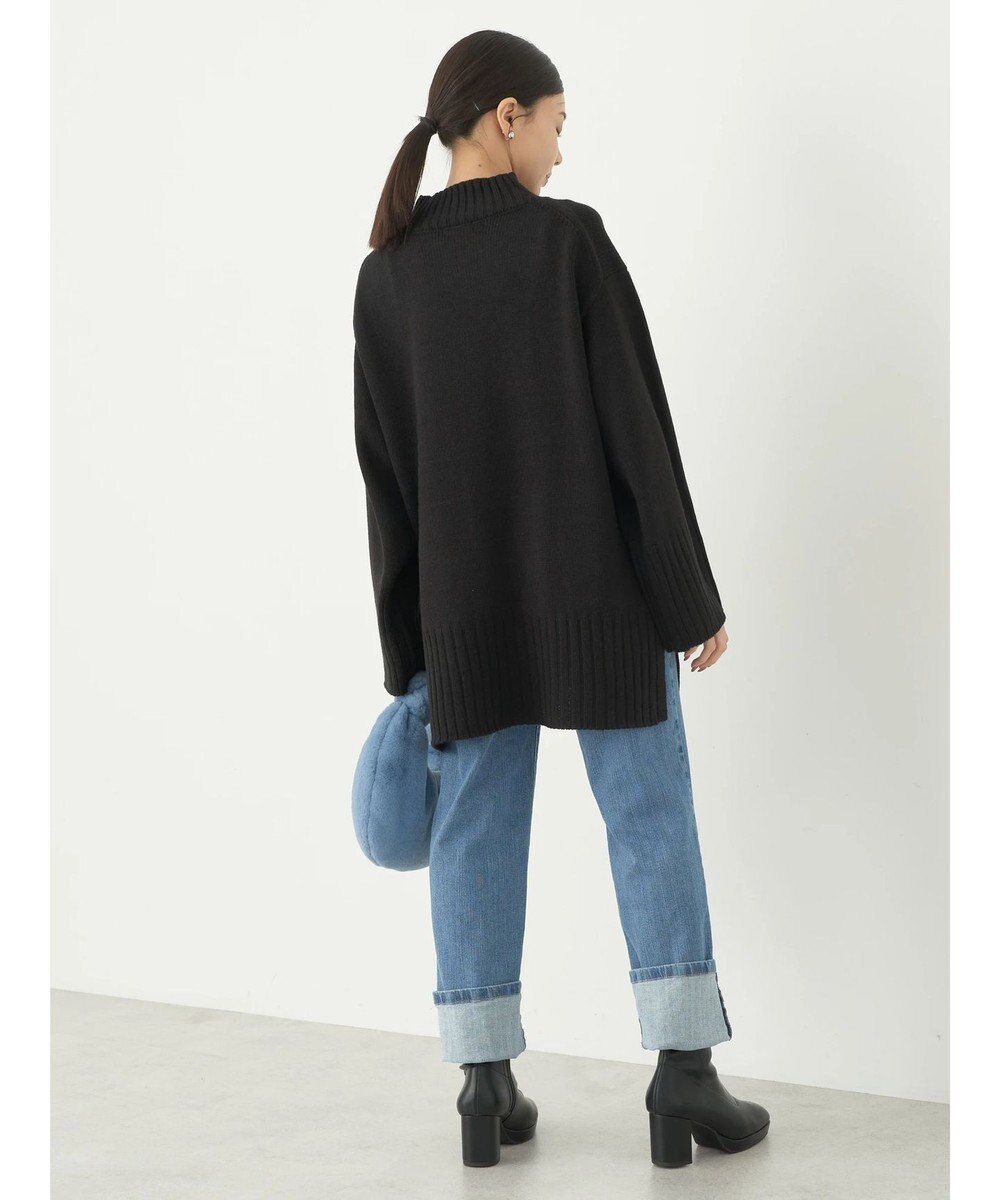 earth music&ecology アンチピリングリブハイネックチュニック 