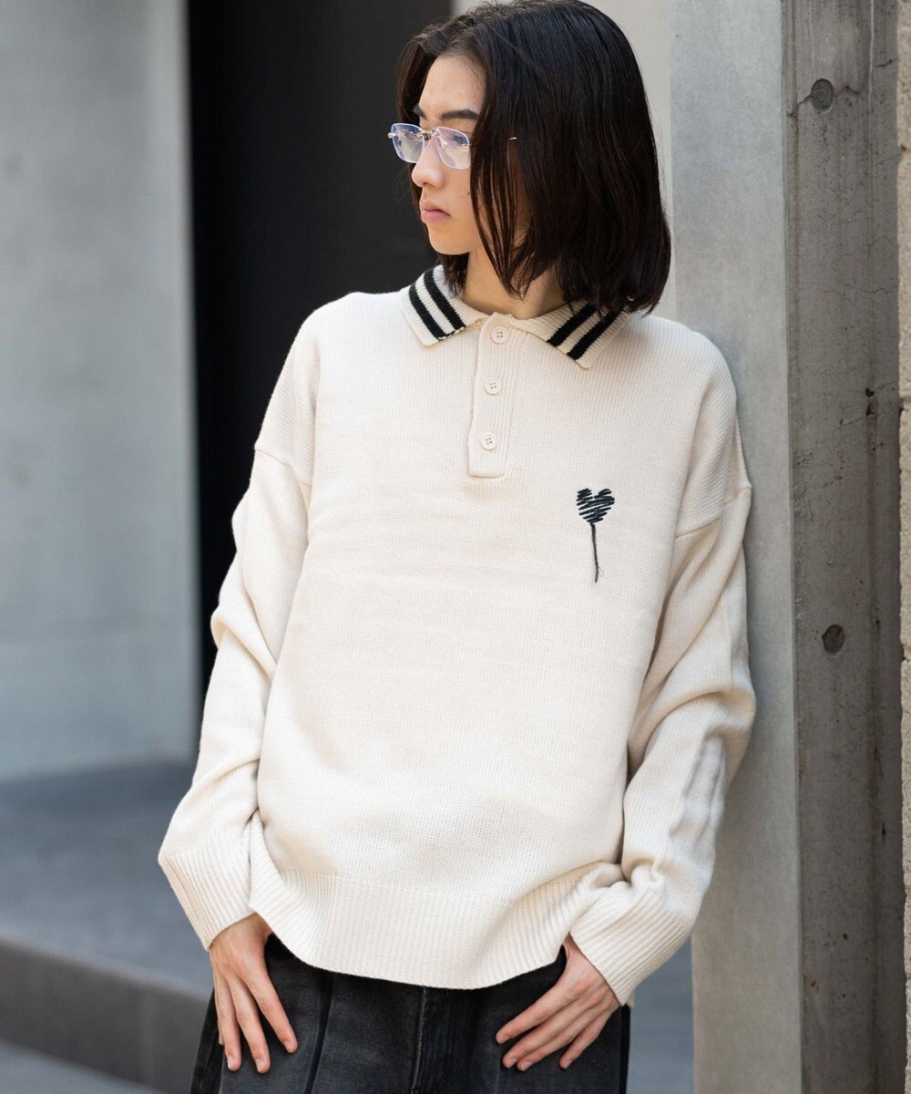 WEGO ラインポロニットプルオーバー 