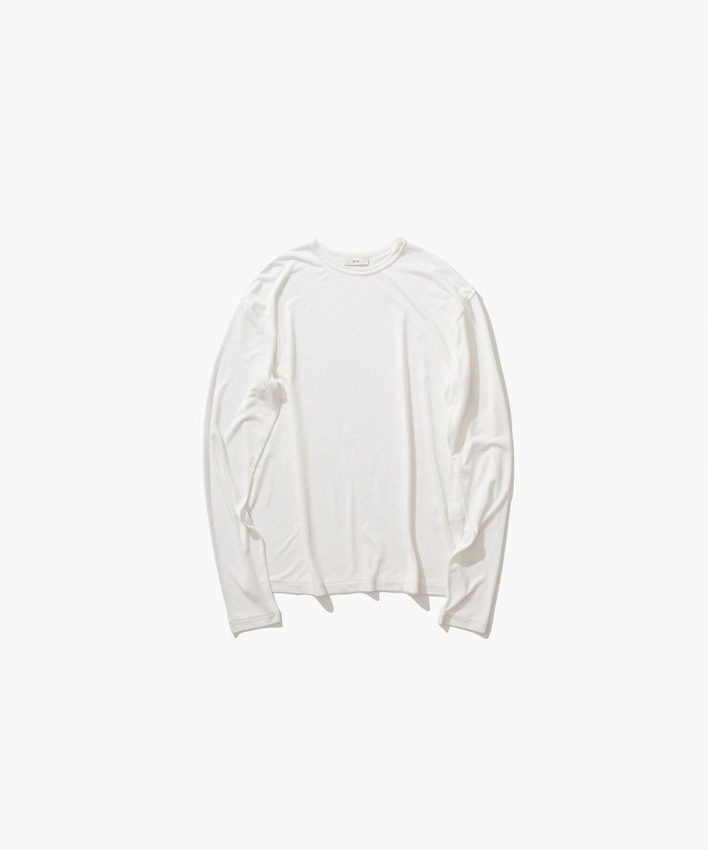 ATON MODAL SILK JERSEY | クルーネックプルオーバー WHITE