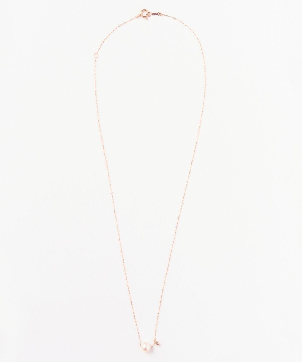 Phoebe 【K10RG】ワンドロップパールビジューネックレス/全長:40cm 