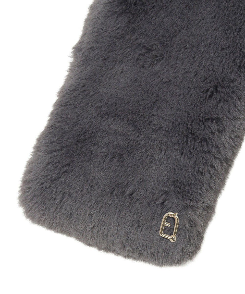 MOONBAT FURLA（フルラ）ビッグ差し込みファーティペット  アーチロゴ フェイクファー 