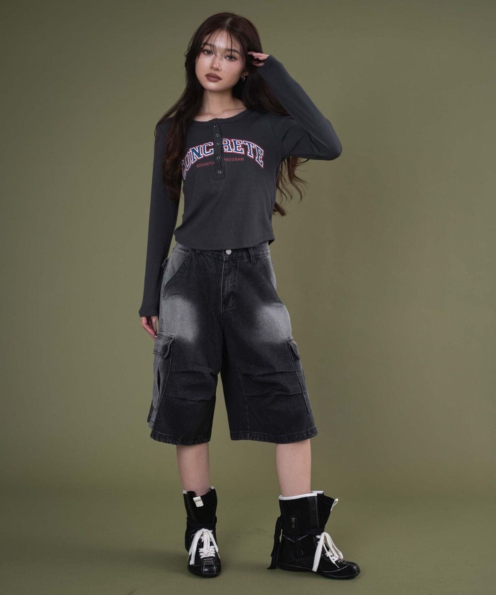 WEGO キーネックロゴトップ 