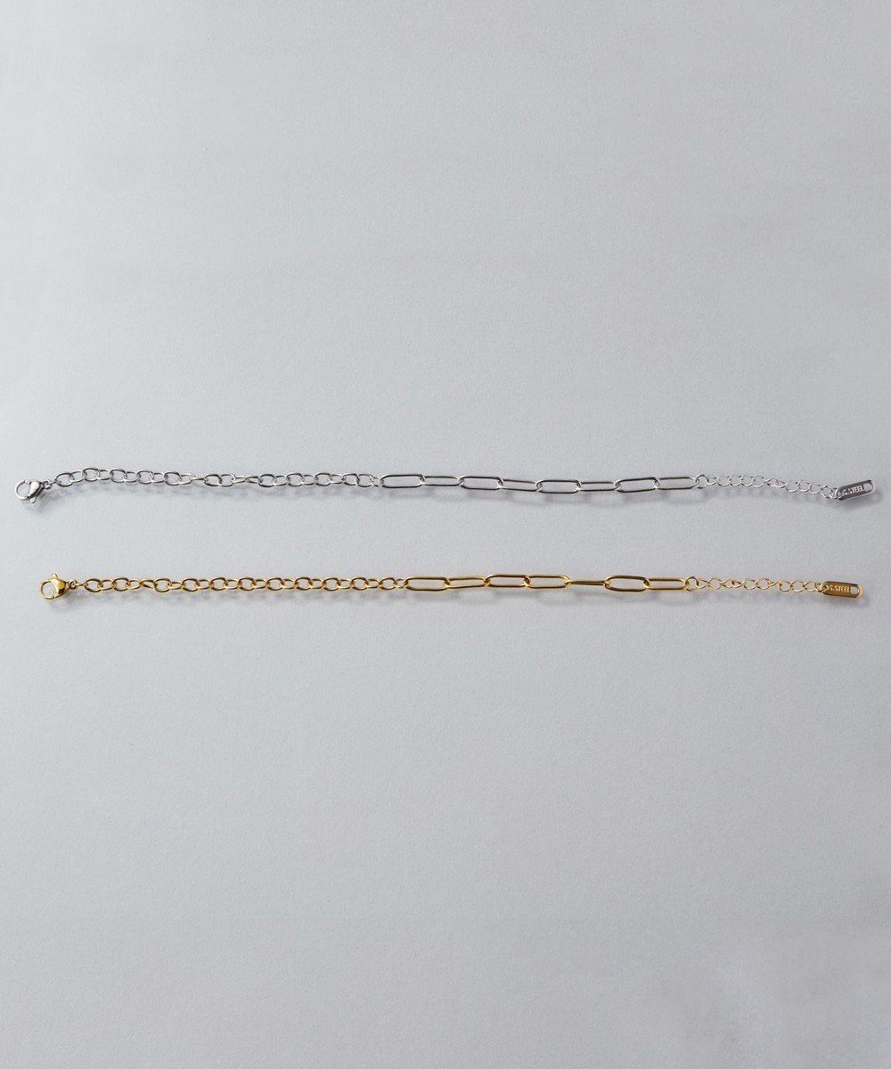 Phoebe 【金属アレルギー対応】チャンキーミックスチェーンブレスレット　シルバー/サージカルステンレス 