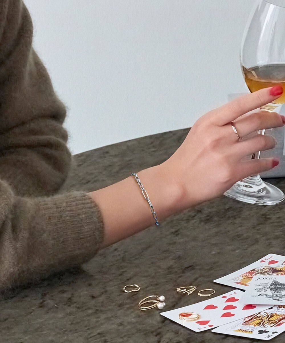 Phoebe 【金属アレルギー対応】チャンキーミックスチェーンブレスレット　シルバー/サージカルステンレス 