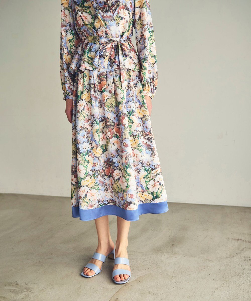 GRACE CONTINENTAL グラデフラワープリントスカート 