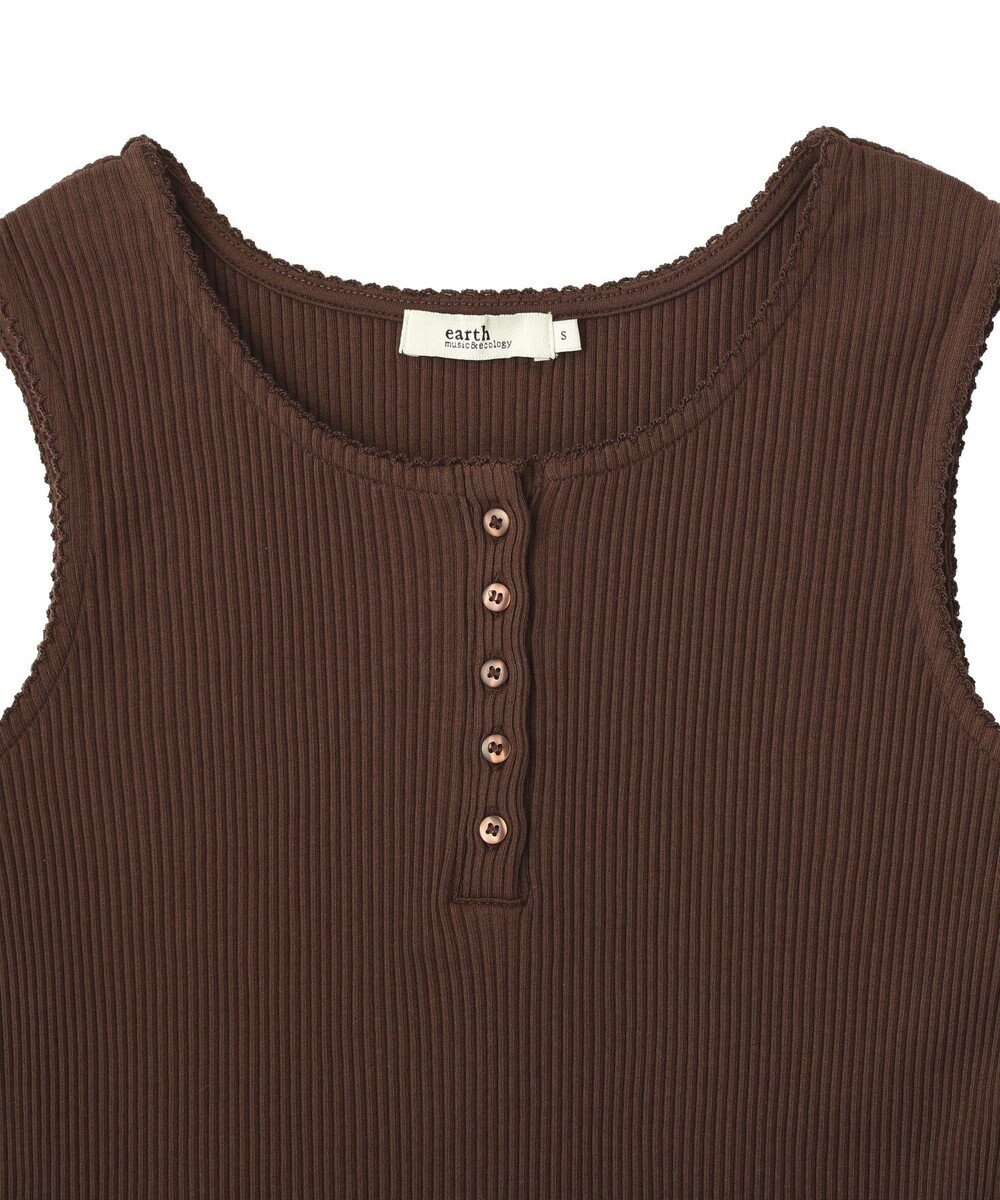 earth music&ecology 【綿100％】ピコミシンヘンリーネックタンクトップ 