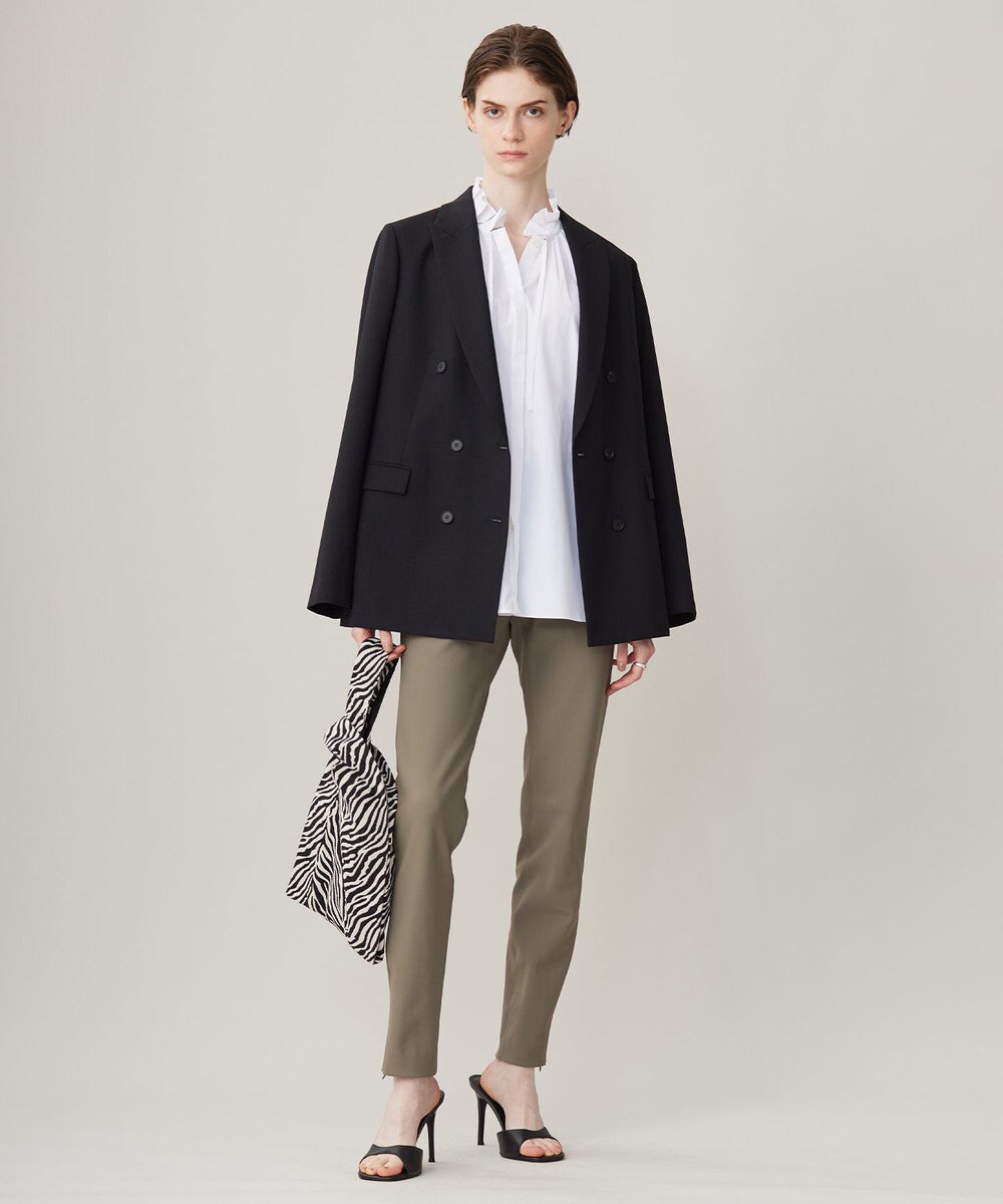 ICB 【洗える】コットンナイロンタイプライター デザインカラーブラウス 