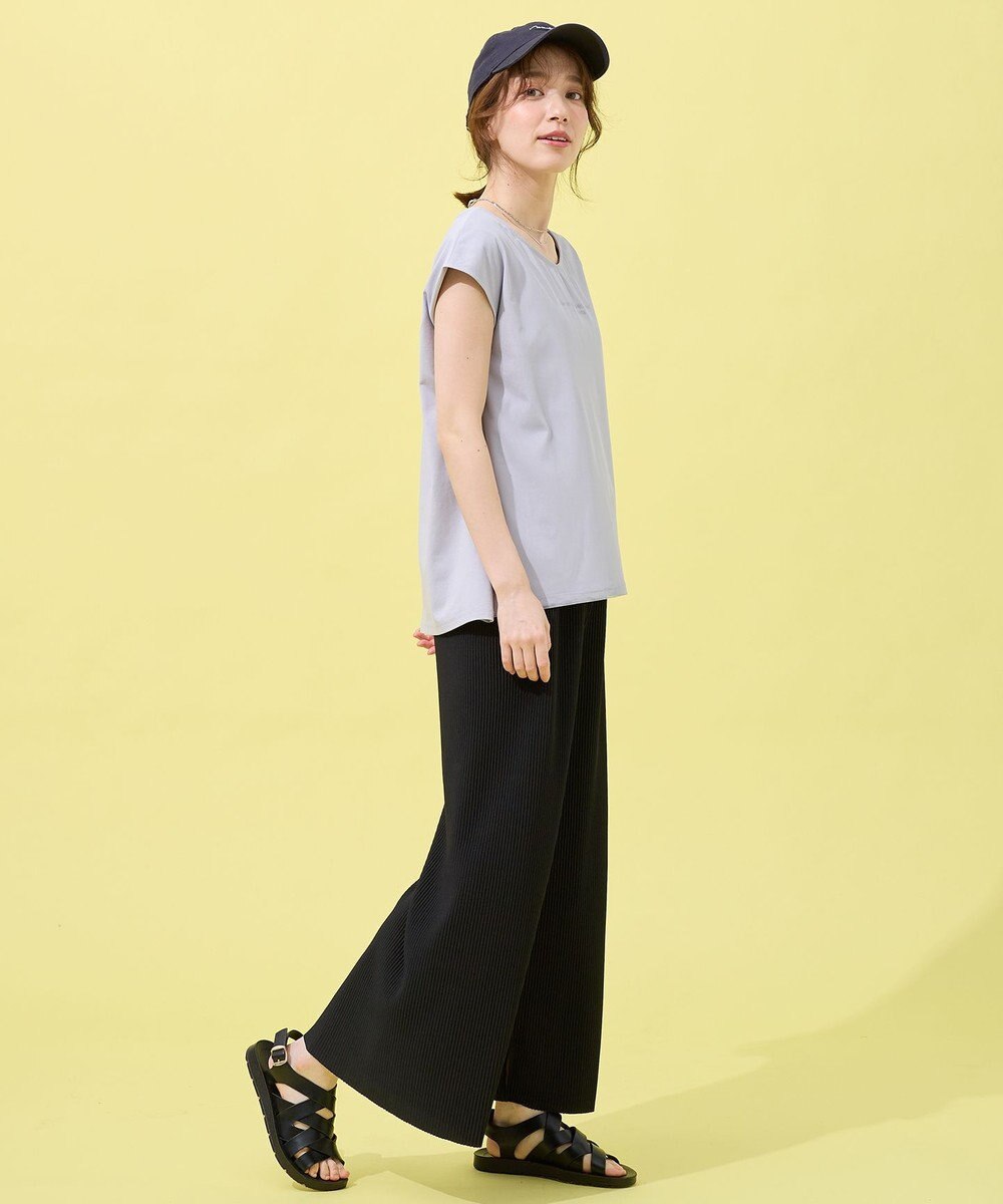 ANY チュールデザインフレンチスリーブTシャツ 