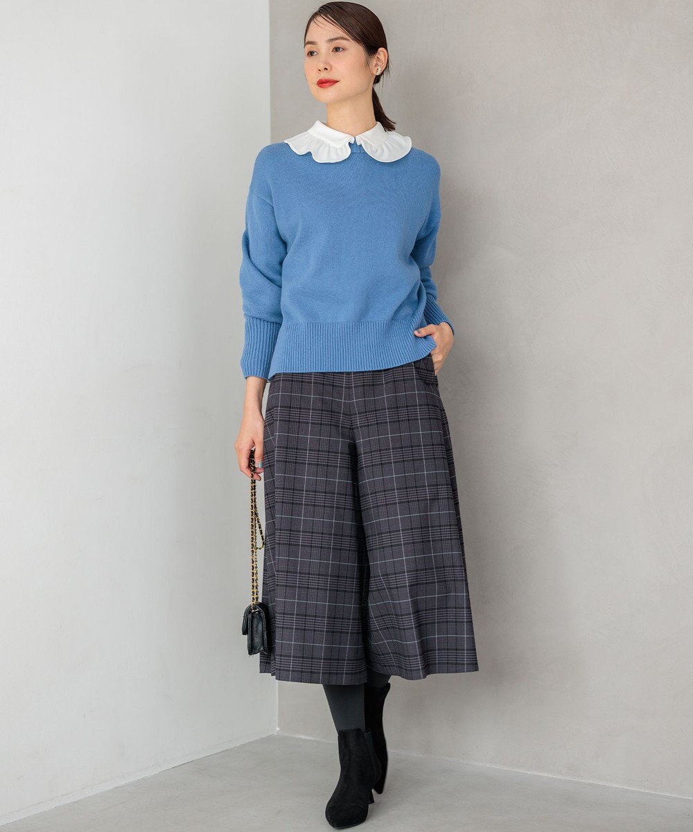 組曲 【WEB限定】ウールライクストレッチ フレアパンツ 