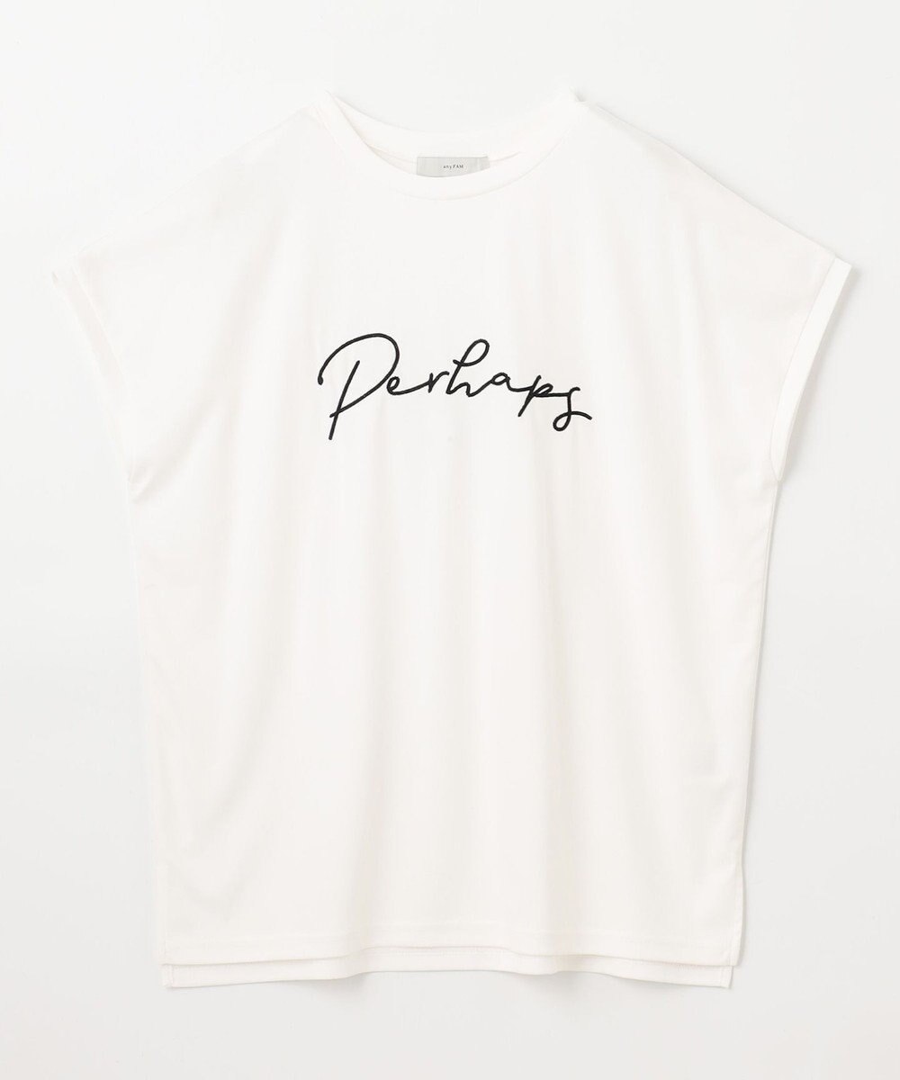 ANY 【汗ジミ防止加工】シルケットスムースフレンチスリーブ刺繍ロゴTシャツ 