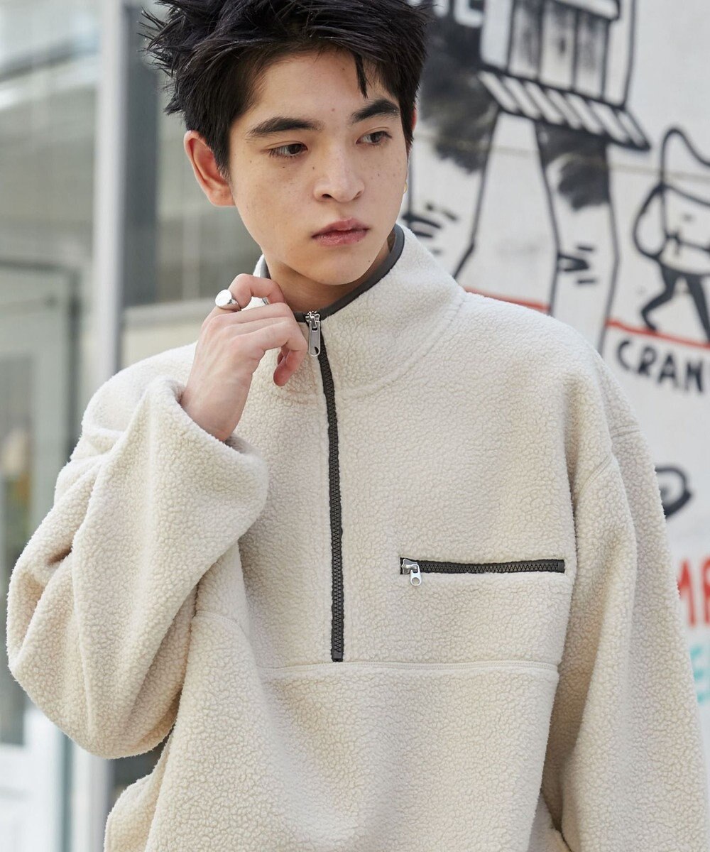 WEGO 【ユニセックス着用】フリース　ハーフZIPプルオーバー 