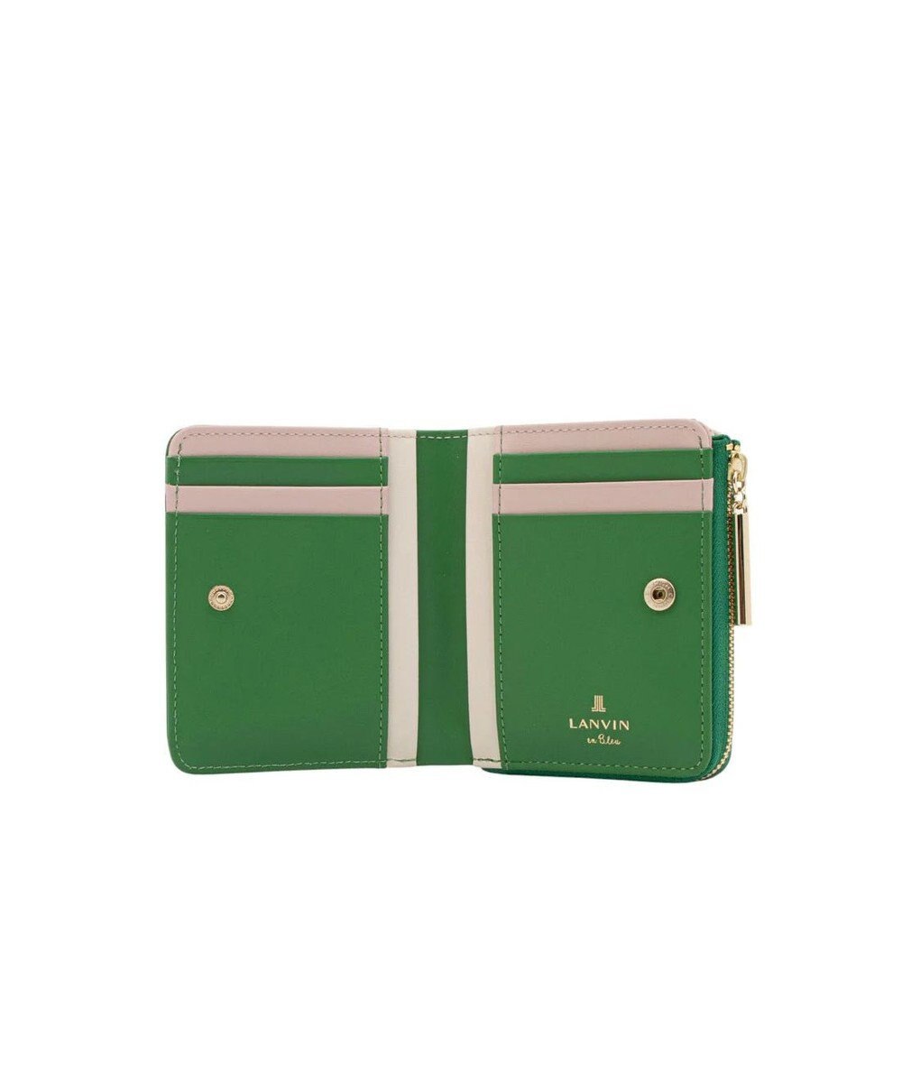 LANVIN en Bleu リュクサンブールカラー 二つ折りLファスナー財布 