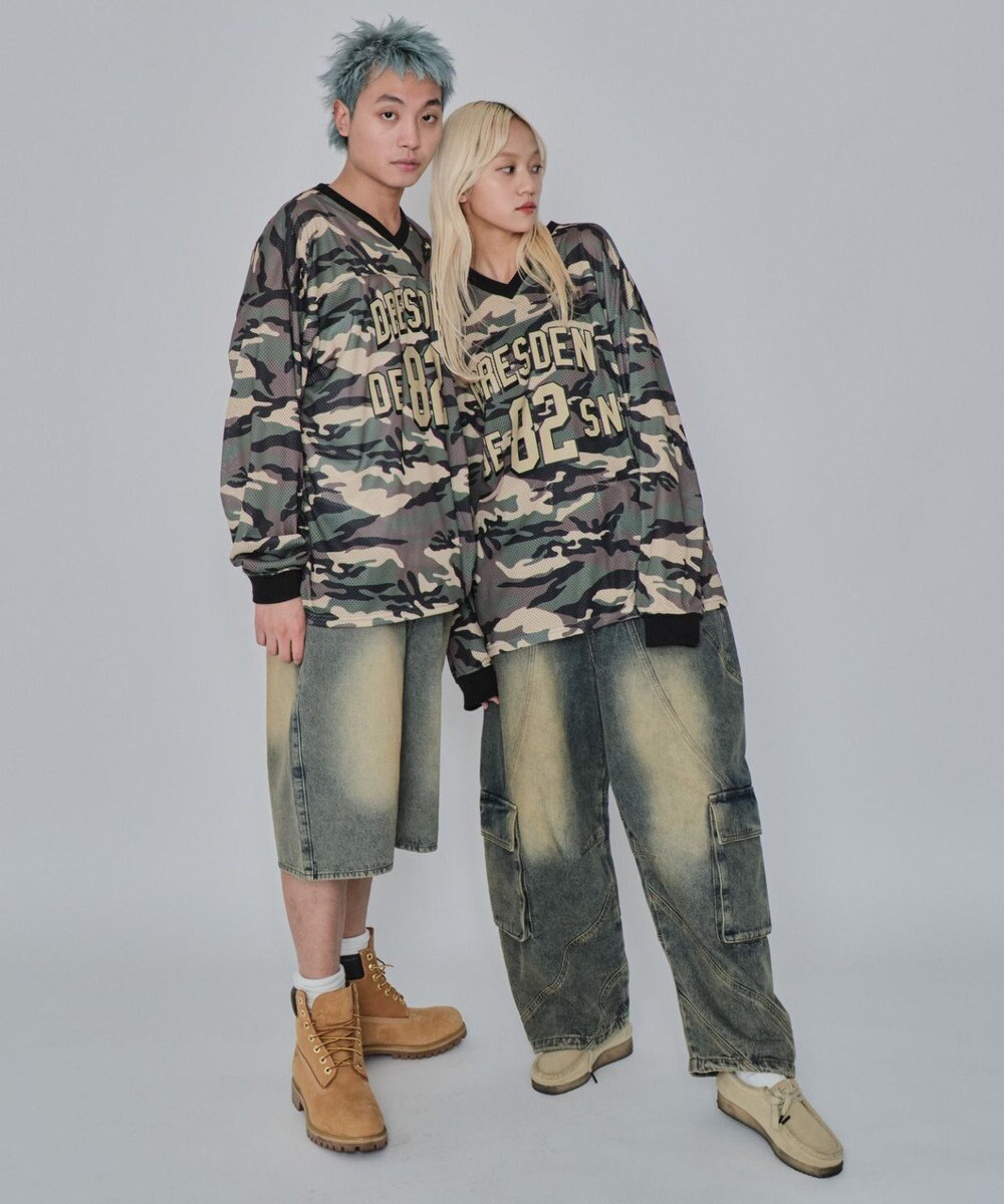 WEGO 【ユニセックス着用ITEM/MLサイズ展開】カモフラナンバリングホッケーT（LS） 