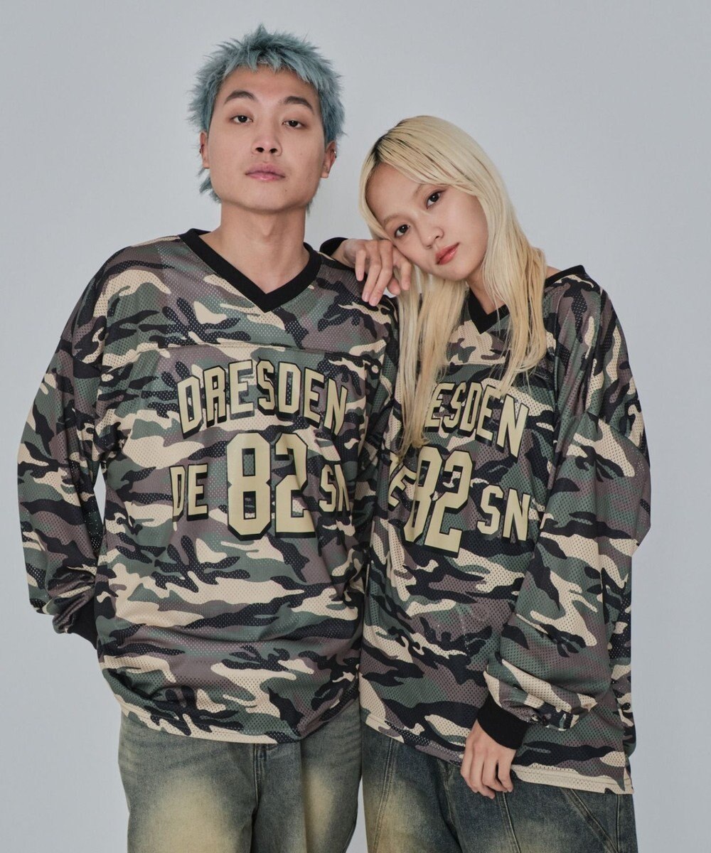 WEGO 【ユニセックス着用ITEM/MLサイズ展開】カモフラナンバリングホッケーT（LS） 