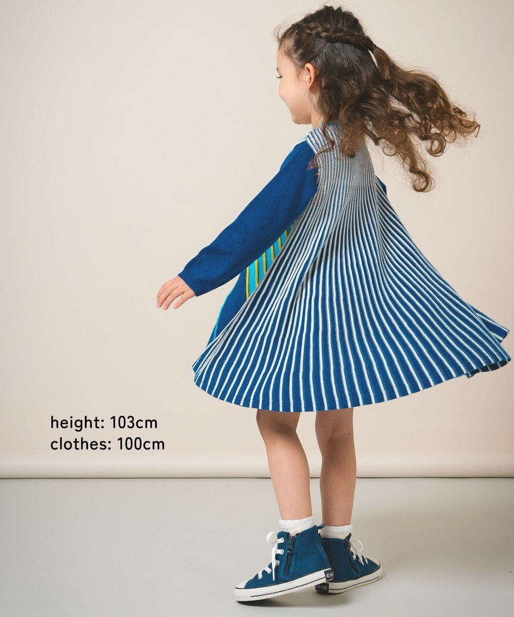 ami amie マルチカラーストライプワンピース85cm～130cm 