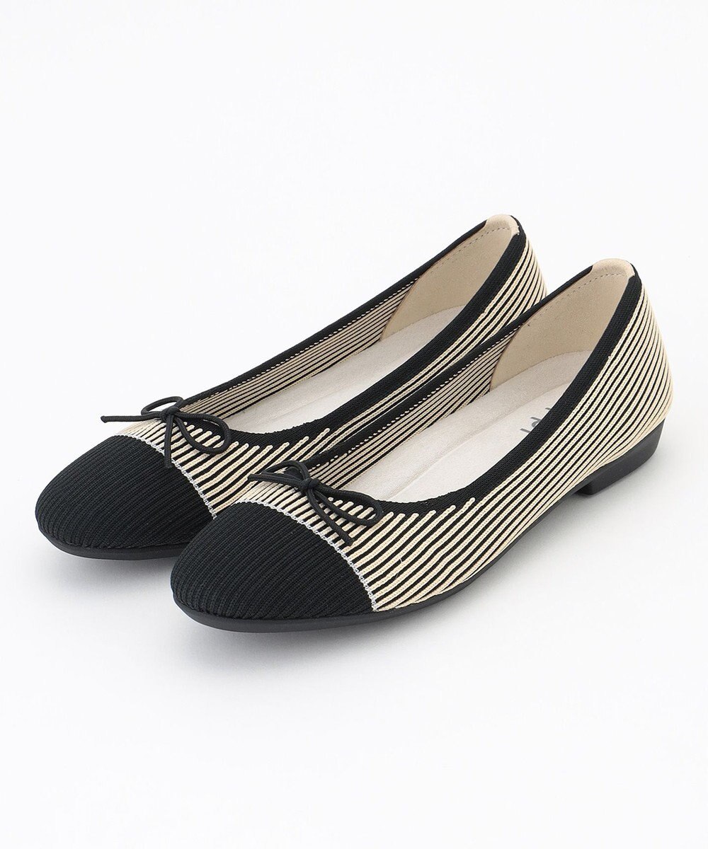 steppi ラウンド バイカラー バレエ パンプス 