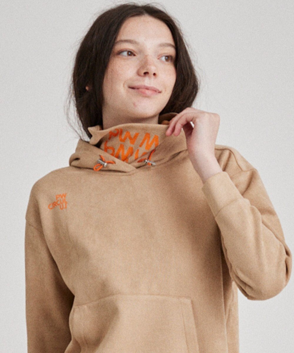 PW CIRCULUS 【WOMEN】スエード調 デタッチャブルフーディ 