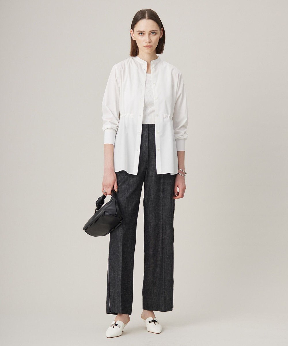 ICB 【洗える】 コットンリアクティブデニム ワイドストレートパンツ 