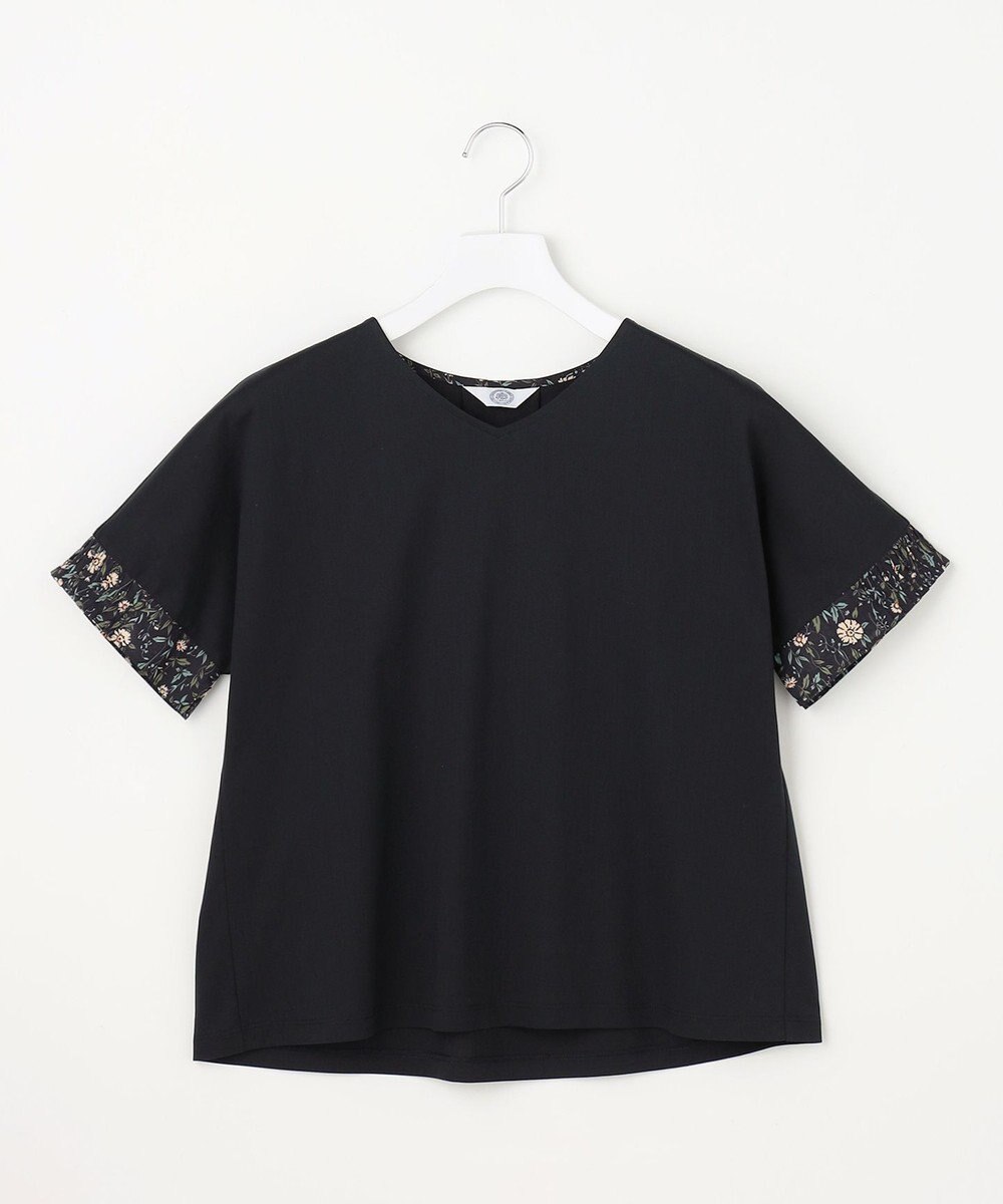 J.PRESS LADIES 【一枚で着映え】LIBERTYコンビ フレンチスリーブ カットソー 