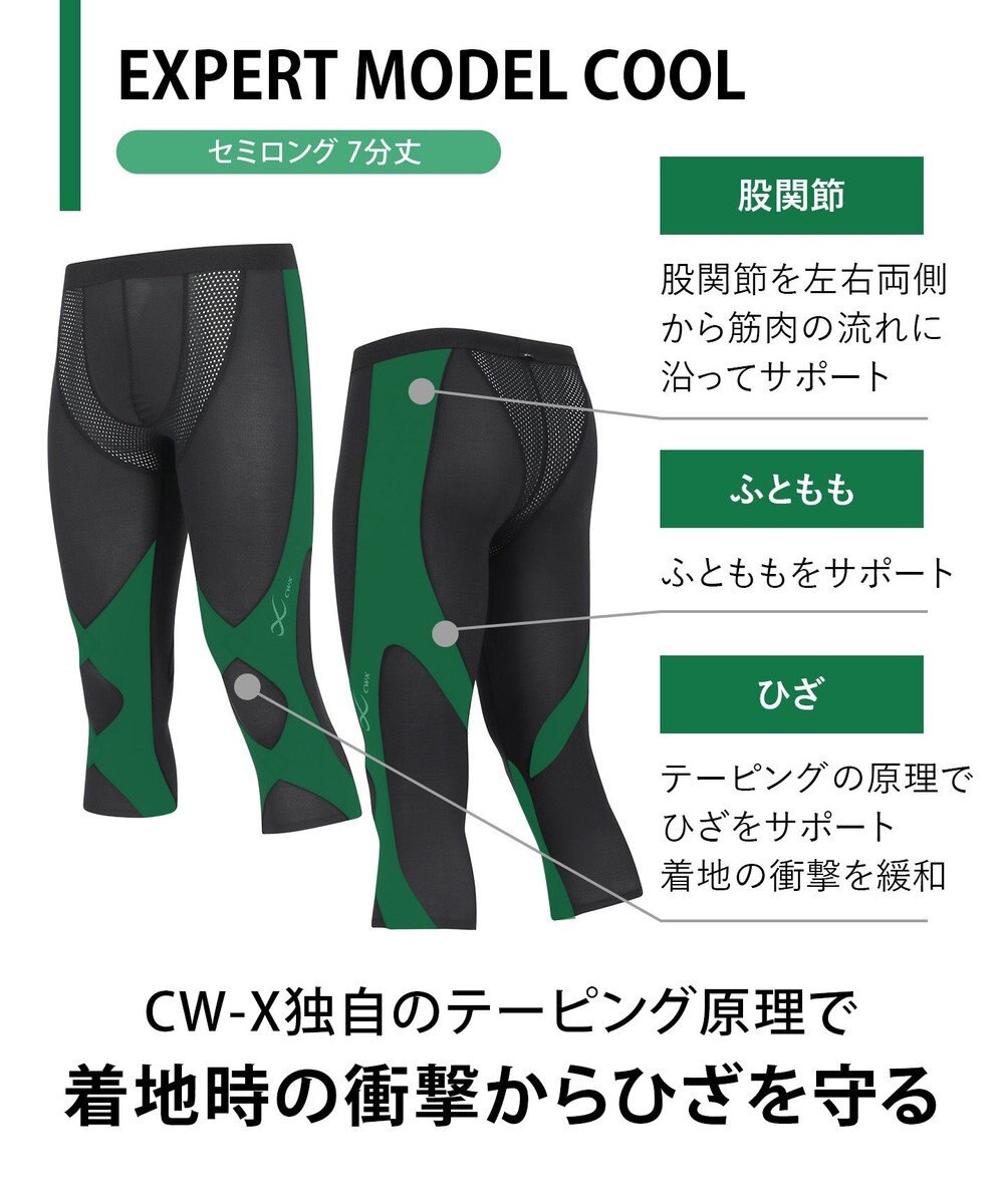 CW-X 【MEN】 CW-X スポーツタイツ セミロング 7分丈 股関節・ひざサポート クールタイプ ジョギング・ウォーキング メンズ HXO767 /ワコール 
