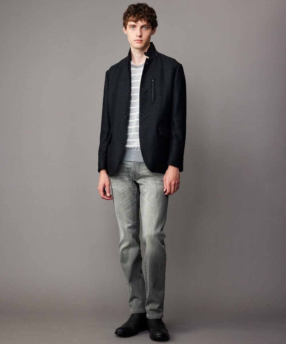 JOSEPH ABBOUD 【清涼/軽量/ストレッチ/ソフト】プリントレノクロス コンバーチブル ジャケット 