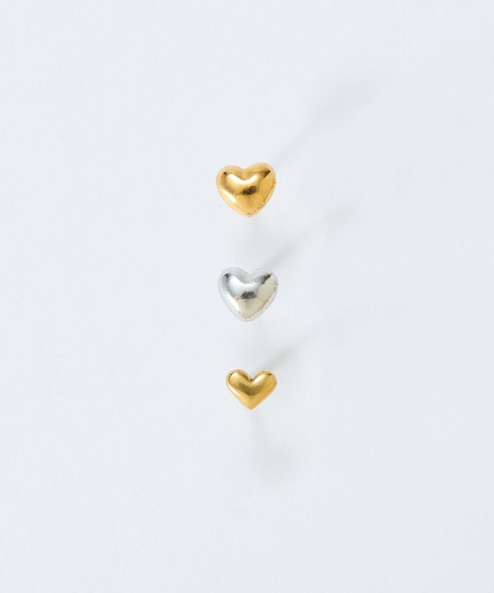 Phoebe 【金属アレルギー対応】パフィーハートピアス(片耳)　ゴールド/サージカルステンレス 