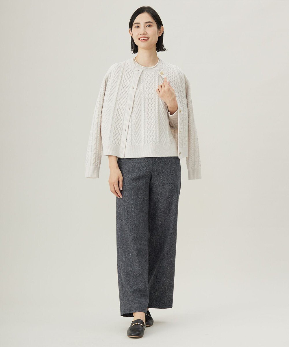 J.PRESS LADIES L 【洗える】EIGER CORD ALAN クルーネックカーディガン 