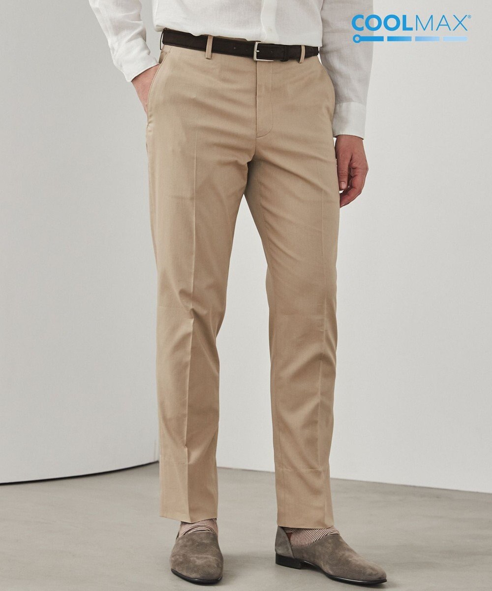 GOTAIRIKU 仕事で着られる綿パン【吸水速乾/ストレッチ/折り目加工】クールマックスコットンパンツ_ノータック（25年モデル） 