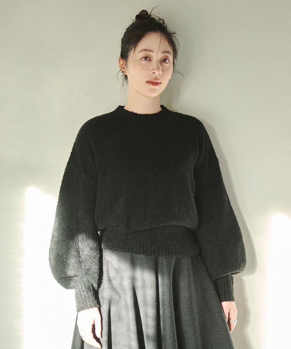 #Newans 【洗える】クロップドバルーンボリュームスリーブニット 