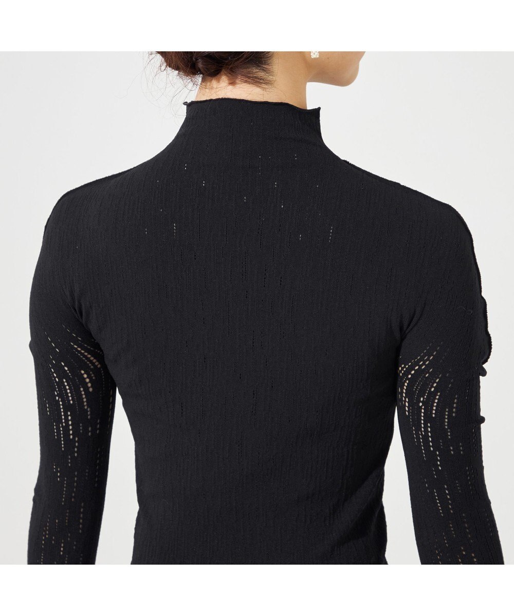 Chacott 【ノーソーイングニット】スタッズハイネックショートトップ 