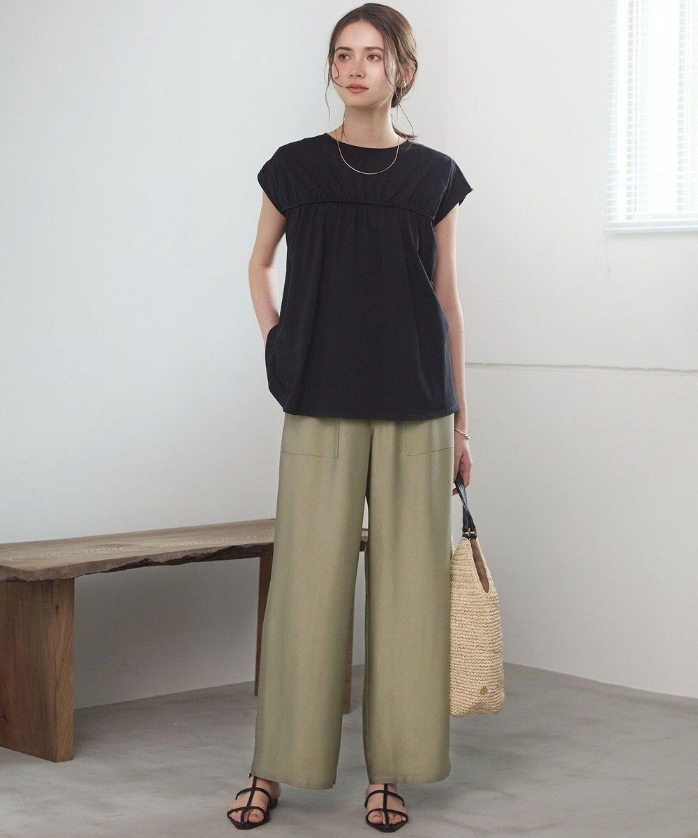 23区 【SLOW/一部店舗限定】シャーリングデザイン 2WAY カットソー 