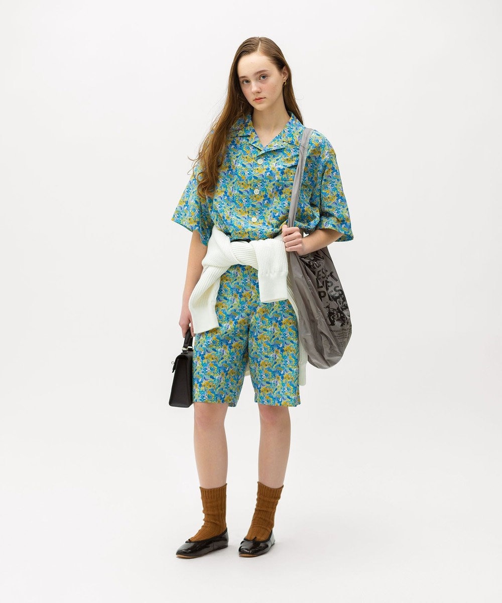 LENO LIBERTY PRINT OPEN COLLAR SHIRTS / リバティプリント半袖シャツ 