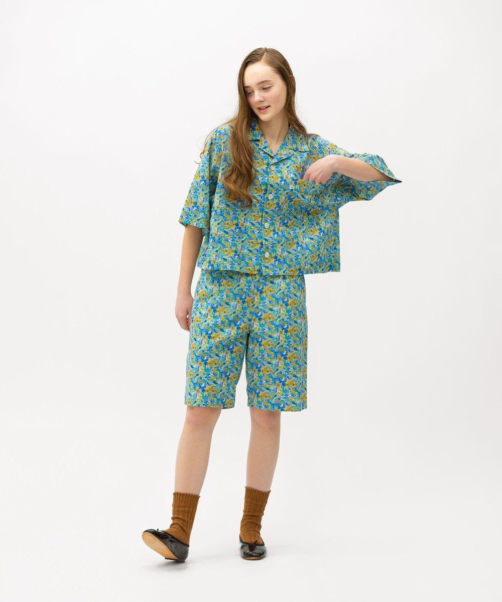 LENO LIBERTY PRINT OPEN COLLAR SHIRTS / リバティプリント半袖シャツ 