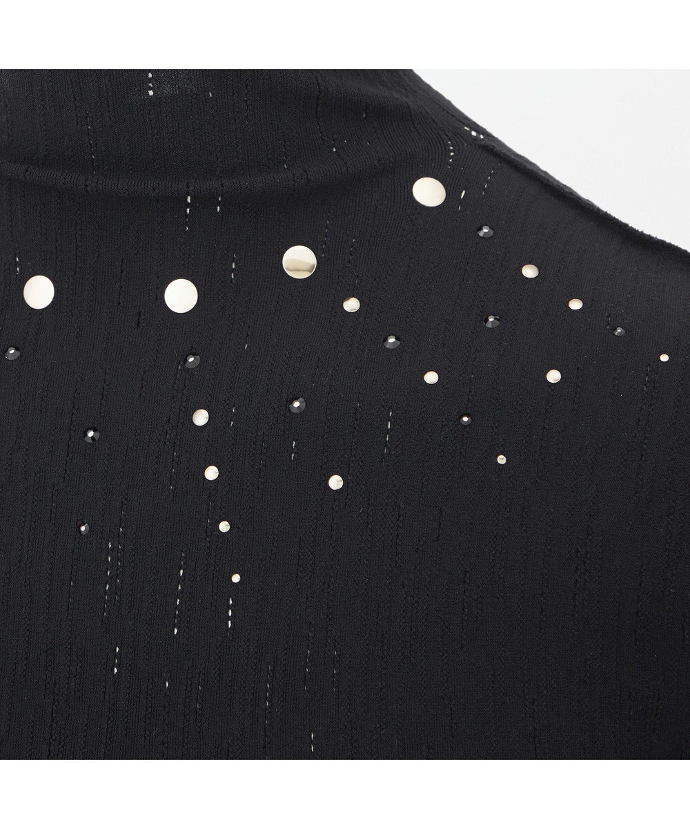 Chacott 【ノーソーイングニット】スタッズハイネックショートトップ 