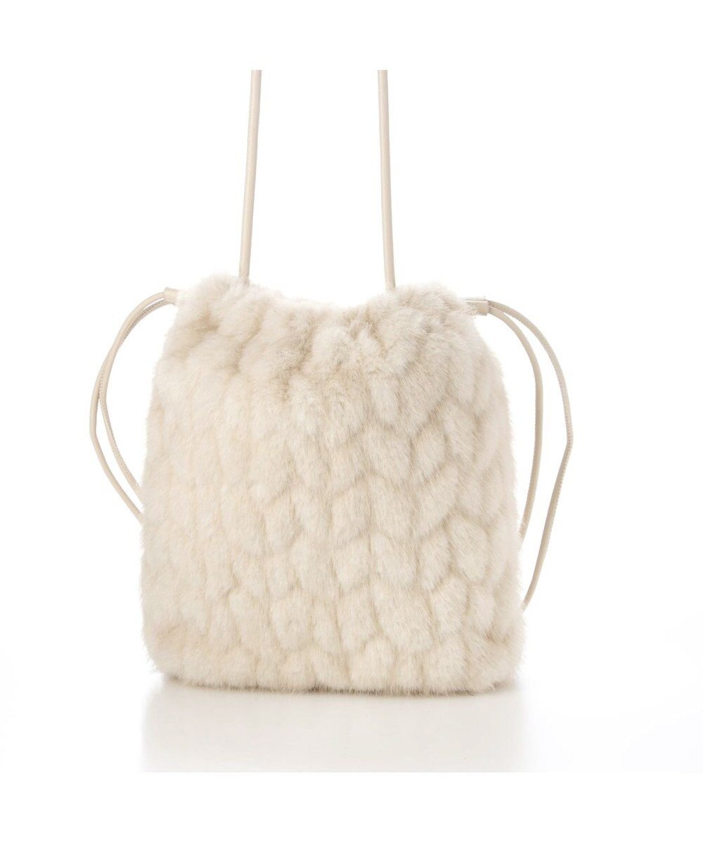 UNBILLION カシュカシュ cachecache / ミンク風カットファー巾着ミニバッグ 