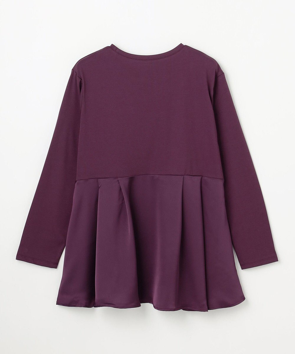 ANY L 【WEB限定】サテンコンビペプラムカットソー 