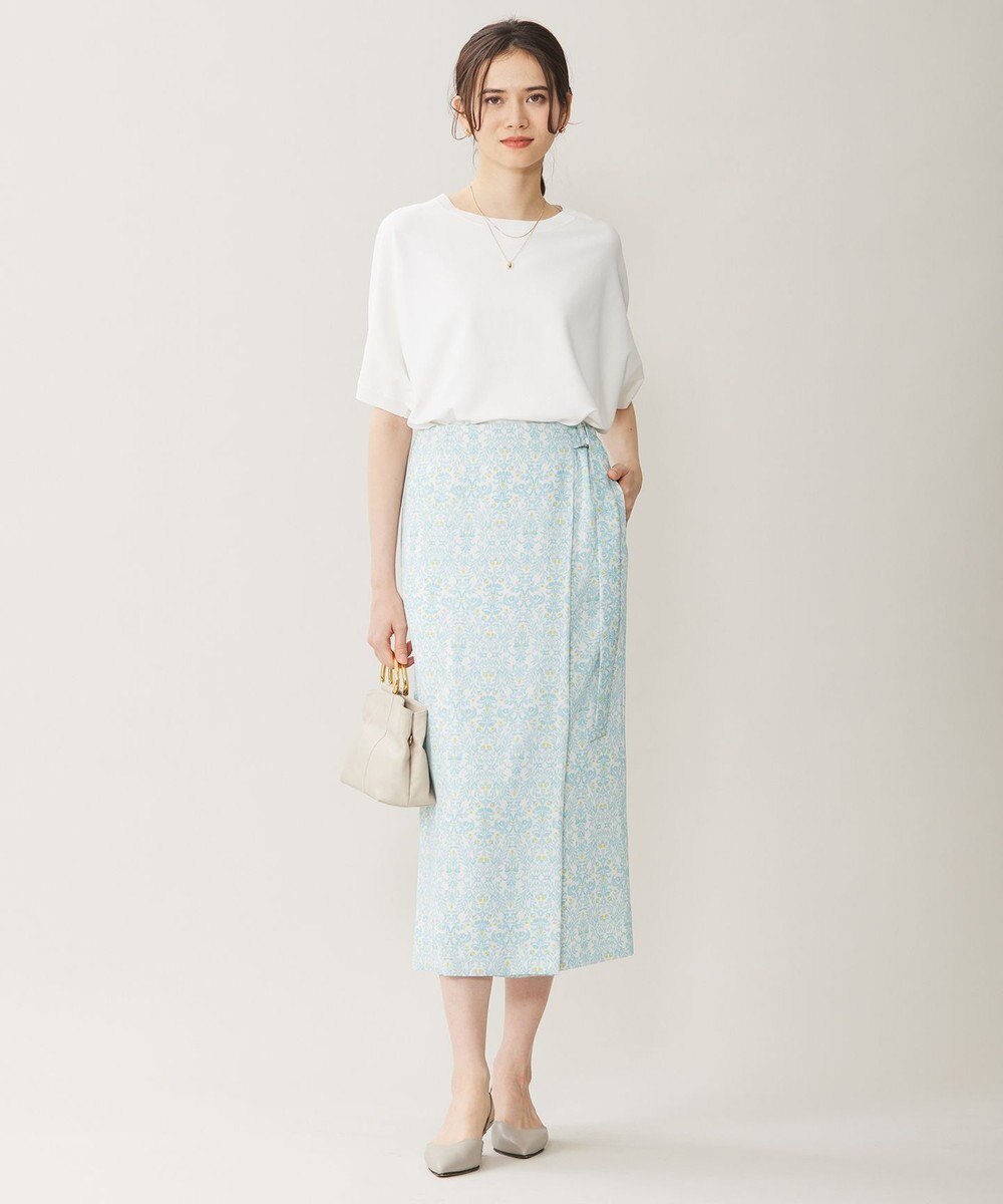 自由区 S 【洗える】ダマスクフローラルプリント スカート 