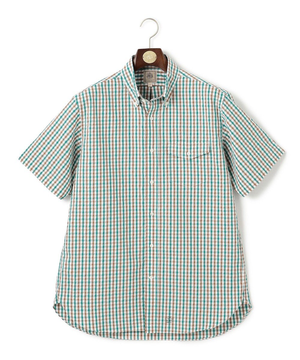 J.PRESS MEN 風が通るシアサッカーの清涼感【吸水速乾 / 高通気性】【クールマックス】サッカーギンガムチェック シャツ / B.D. 