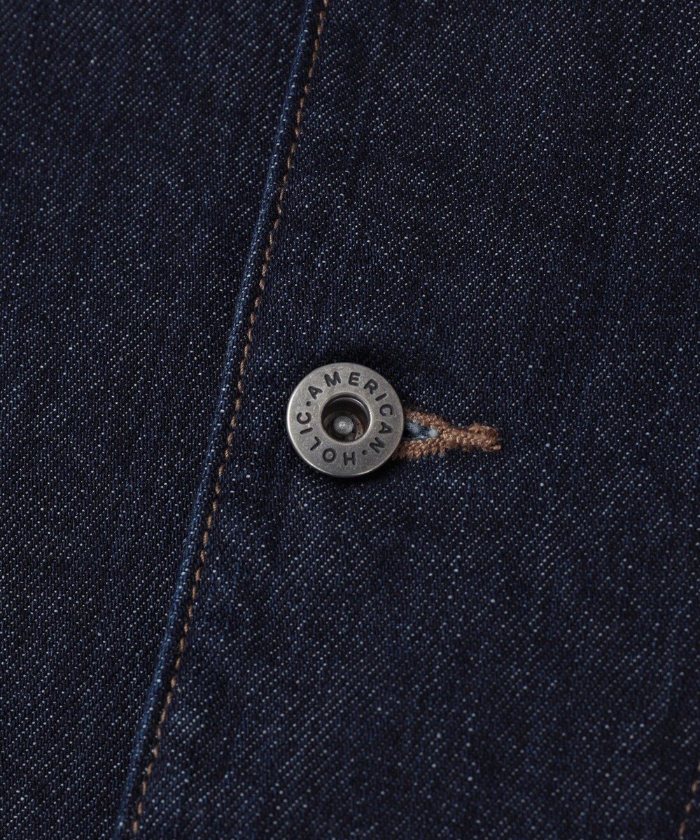 AMERICAN HOLIC ノーカラーデニムカバーオール 