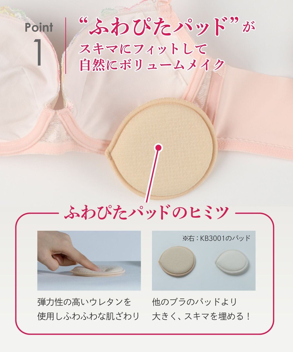 Wing ブラジャー バストとカップのすきまにフィット 自然にボリュームメイク 【スキマフィットブラ】 ブラ KB2365 ウイング／ワコール 