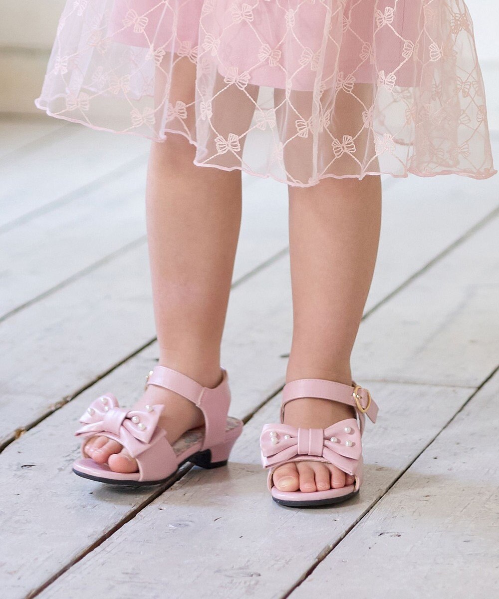 ANY KIDS リボン ヒールサンダル 