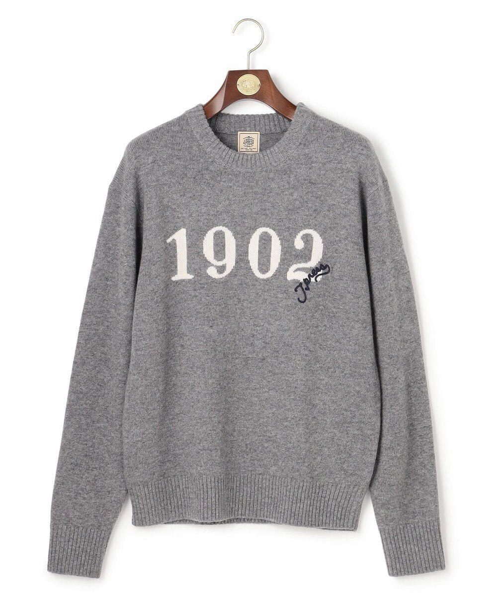 J.PRESS MEN 【NYUZELESS】1902 クルーネックロゴ ニット 