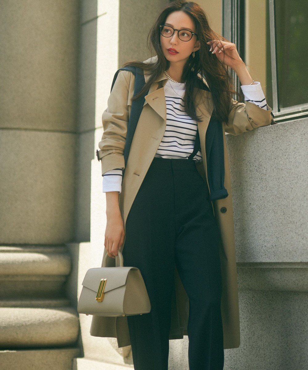 23区 S 【洗える】Armor-lux スムース ボーダー クロップド カットソー 