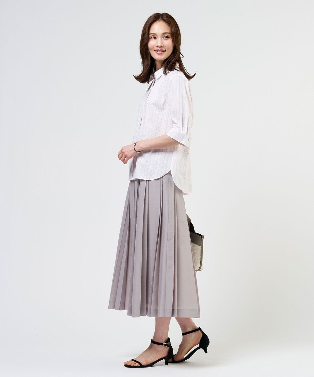 J.PRESS LADIES S 【シーンレスに活躍】セルロースカラミストライプ シャツ ブラウス 