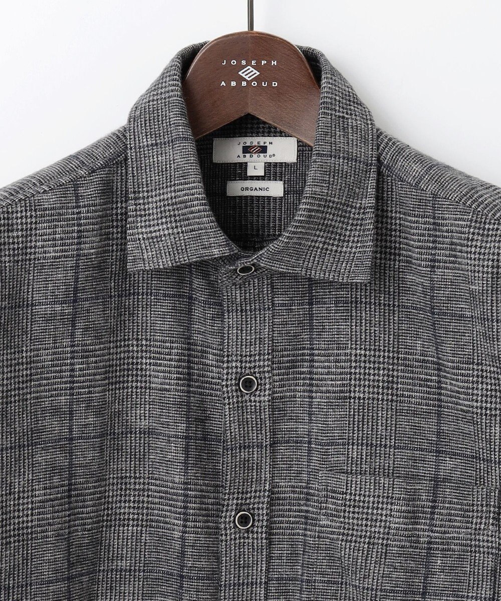 JOSEPH ABBOUD 【キングサイズ・柔らかな肌触り】 オーガニックラフィ グレンチェックシ ャツ 
