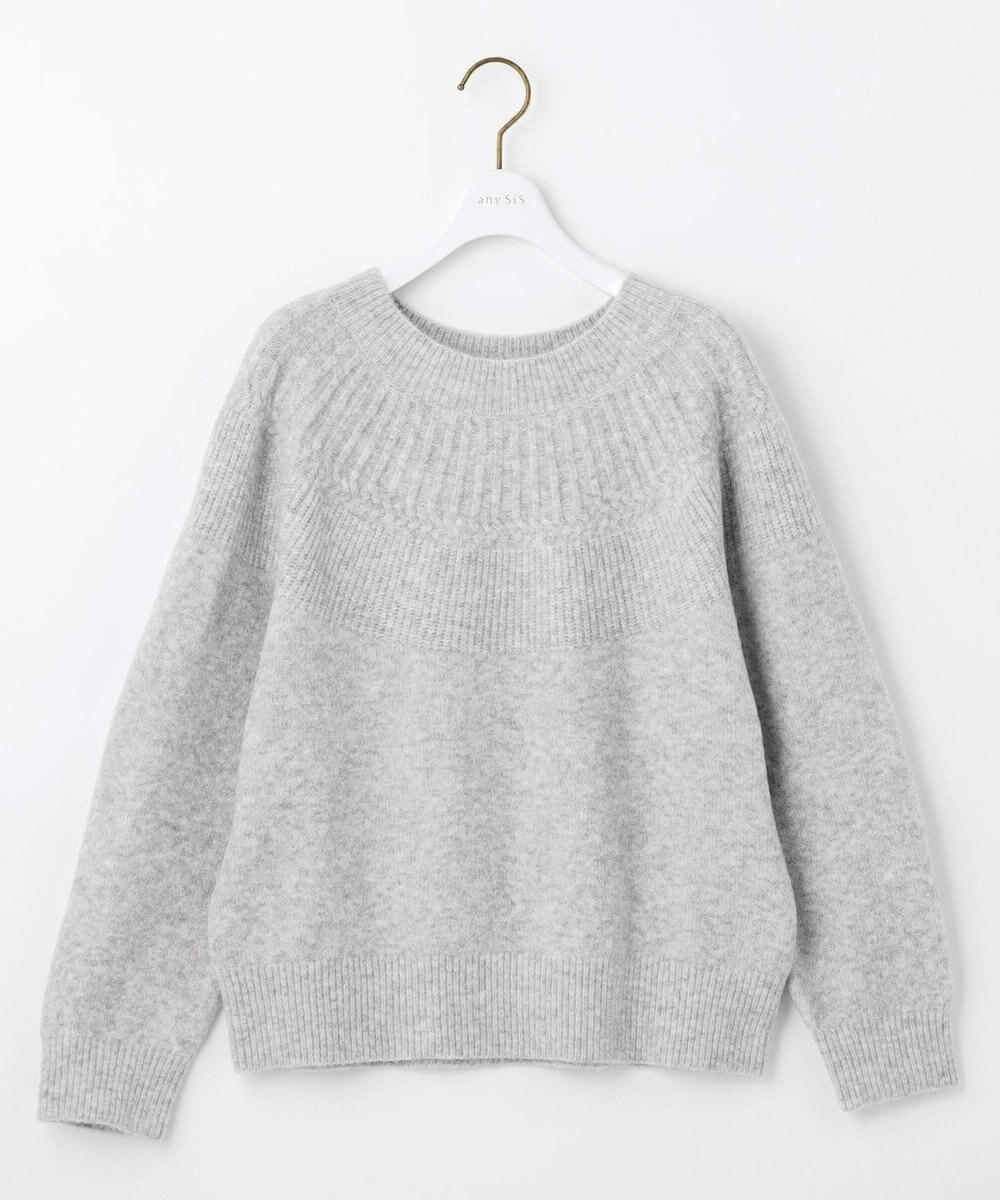 ANY SIS L 【洗える】ソフトタッチ求心 ニット 