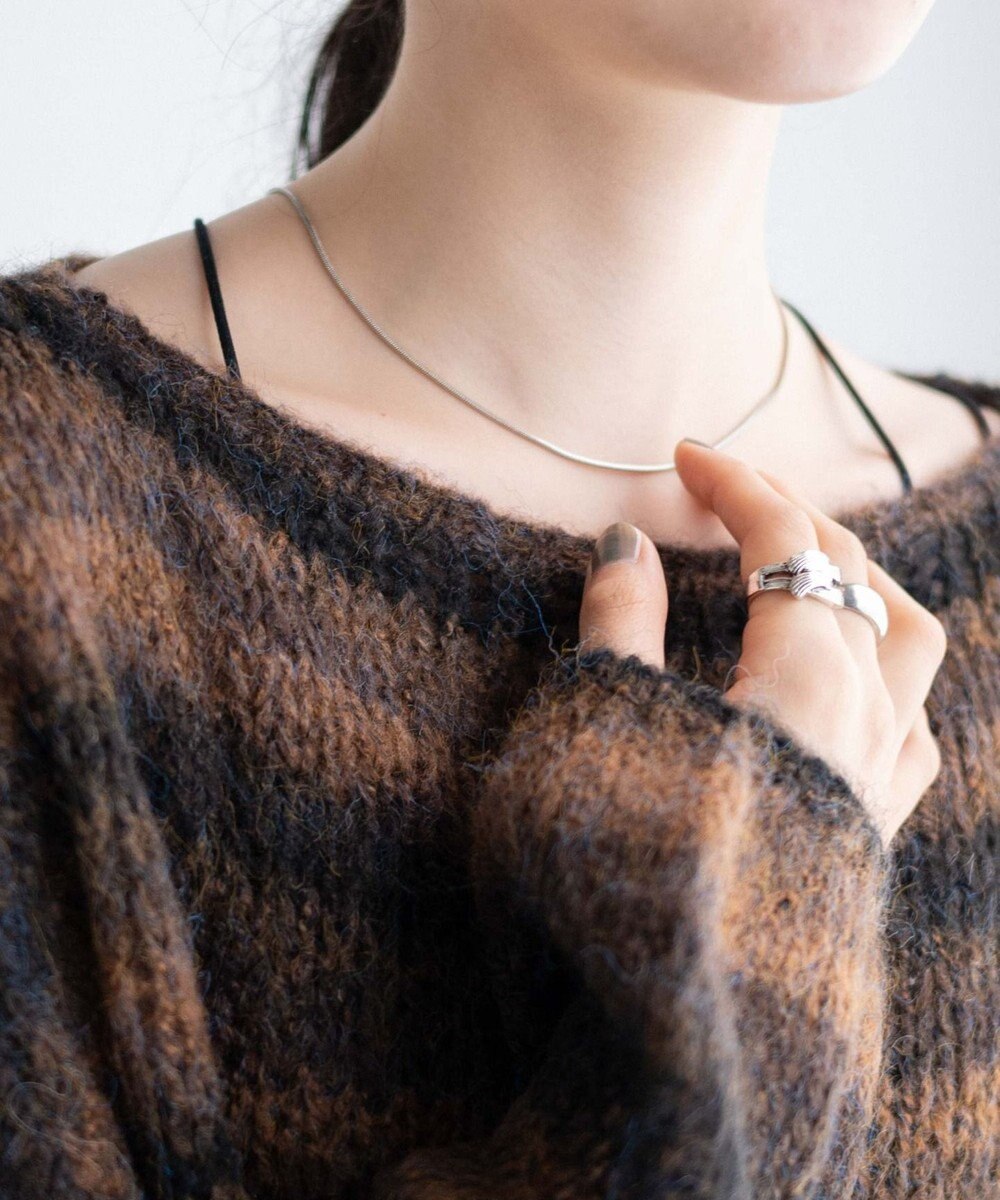 WEGO 段染めボーダーモヘアライクニット 