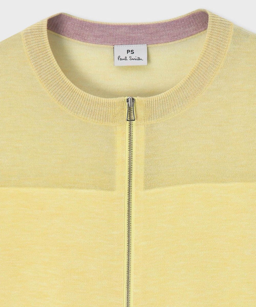 Paul Smith 【洗える】シアーボーダー ジップアップ カーディガン 
